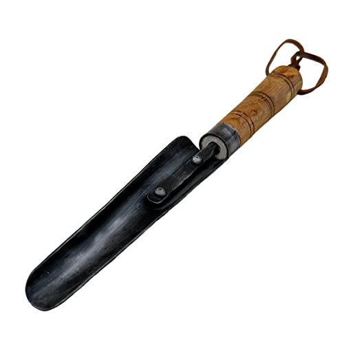 Hand Forged Metal Garden Transplant Trowel with Wooden Handle Wrought Iron Handmade Garden Tools for Home Classic Look Black Antique Finish Heavy Duty Garden Trowel BY LIVING IDEAS