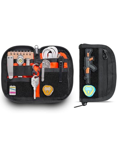 VIPERADE VE21 EDC Pocket Pouch Micro Pocket Organizer with DIY Patche Area Black