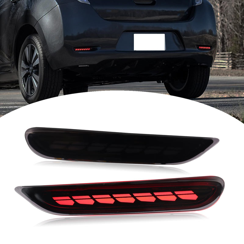 Smoked Housing Full LED Rear Bumper Reflector Lights Sequential Turn Signal Brake Light DRL Kit For Infiniti Q50 QX56 QX60 Nissan Pathfinder Rogue(Smoked housing)