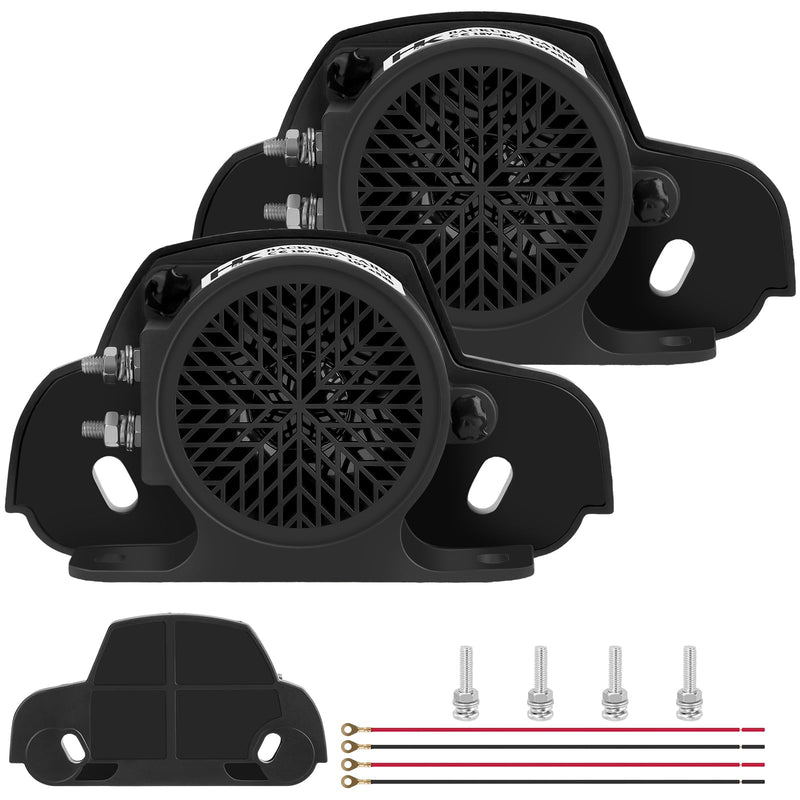 HK Backup Alarm Beeper for Trucks 12V-80V 110dB, Heavy-Duty Car Reverse Horn Backup, Warning with Super Loud Beeper Tone for Trucks, forklifts, Heavy Equipment Vehicles (2 Pcs)