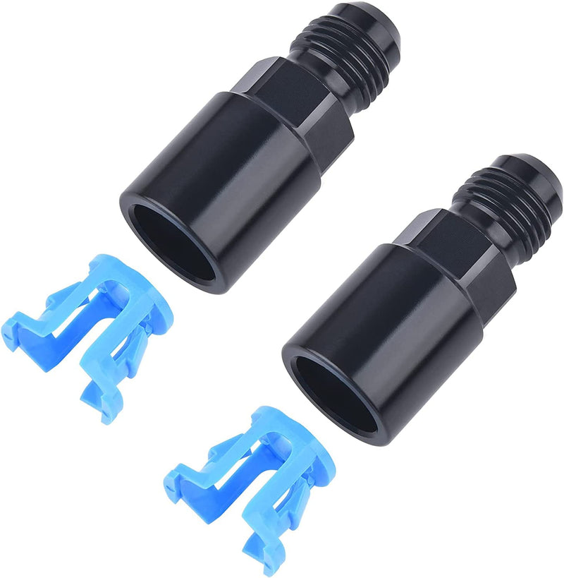 EVIL ENERGY 6AN Male to 3/8" & 5/16" SAE Quick-Disconnect Female Push-On EFI Fuel Rail Fitting 2PCS 6AN to 3/8 & 5/16
