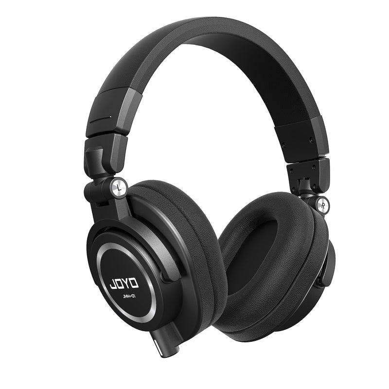 JOYO Studio Monitor Headphones Wired Audio Recording Monitor Headset Over Ear Headphones for Mixer Amplifier Podcast Keyboard Piano Deep Bass 3M Cable (JMH-01) Over-Ear Studio Monitor Black