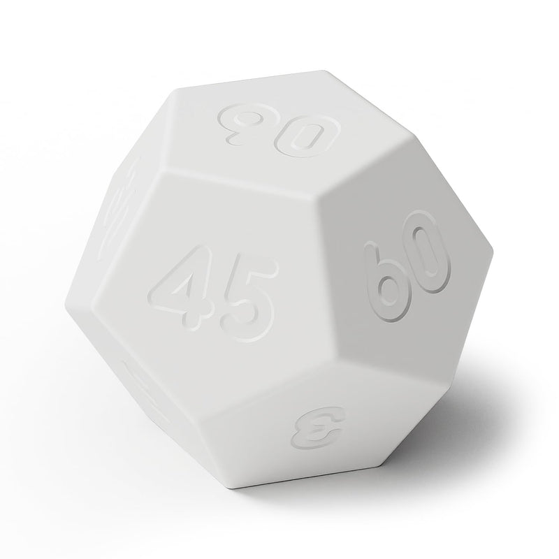 mooas Dodecagon Time Ball Rechargeable Mini Timer (White), 11 Preset Times, Desk & Study Productivity Timer, Sound/Vibrate/Mute, Easy to Use White