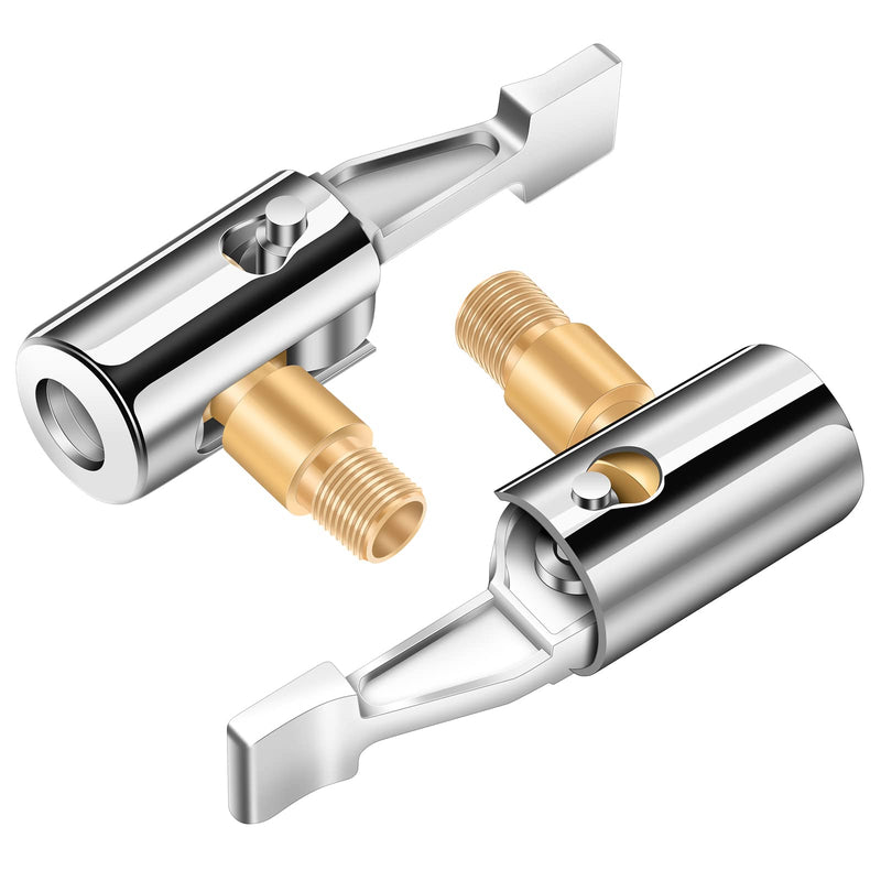 All Metal Lock On Air Chuck Tire Inflator Hose Adapter, Locking Tire Air Chuck with Standard Tire Valve Thread, No Air Leakage Tire Inflating Hose End for Portable Tire Pump/Air Compressor Golden Thread