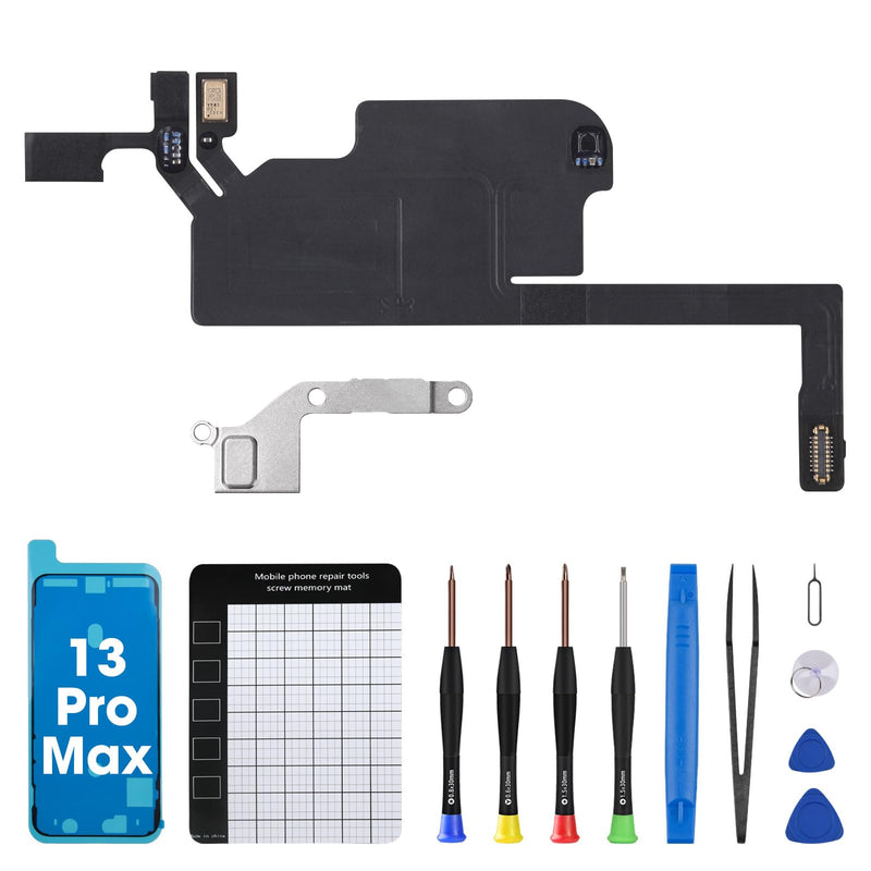  [AUSTRALIA] - for iPhone 13 Pro Max Earpiece Speaker Flex Cable Replacement 13ProMax OEM Repair Proximity Sensor Connector Complete Fix Tools Kit with Waterproof Sticker for A2641 A2643 A2644 A2645 A2484