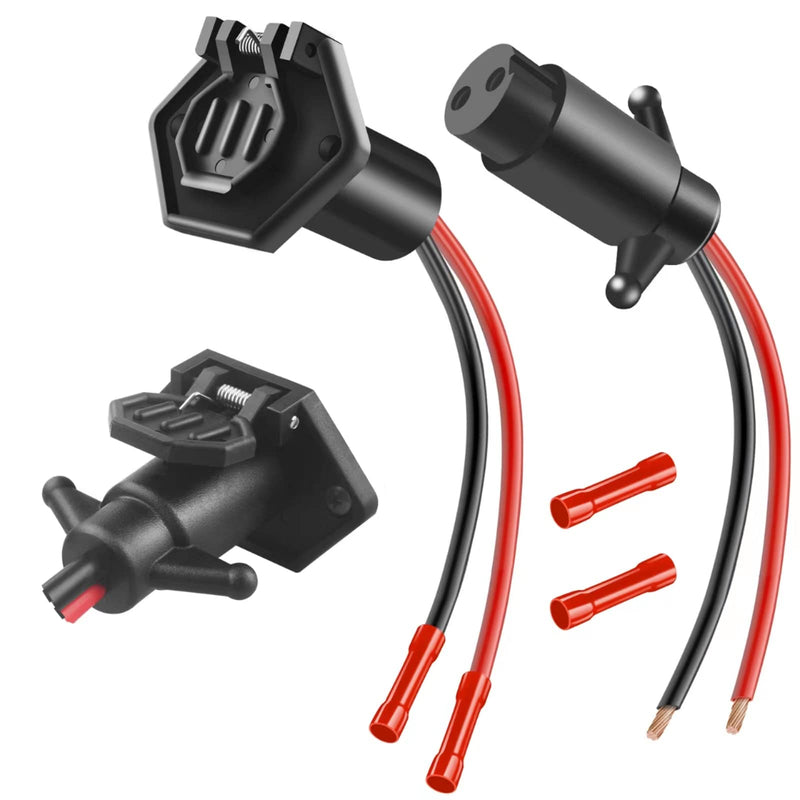 Trolling Motor Plug, Waterproof 12V-24V Quick Connect Boat Plug, 8 Gauge 2-Wire Trolling Motor Connector and Receptacle for Minn Kota Boat, Trolling Motors Marine for Electric Boat Plug and Receptacle