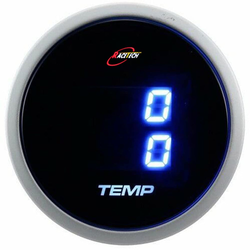 MOTOR METER RACING 52mm 2-1/16" Digital Dual Temperature Gauge °F Inside & Out Blue LED for Oil Water Temp Racetech Dual Oil/Water Temp