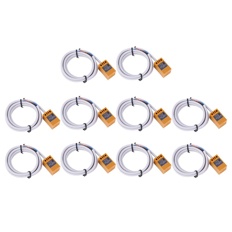 Shipenophy 10PCS Proximity Sensor, Inductive Proximity Switch for 5mm Detection Metal Sensor DC 6V to 36V, PNP Sensor with 1.05m/ 3.44ft Cable for MachineTool, Metallurgy