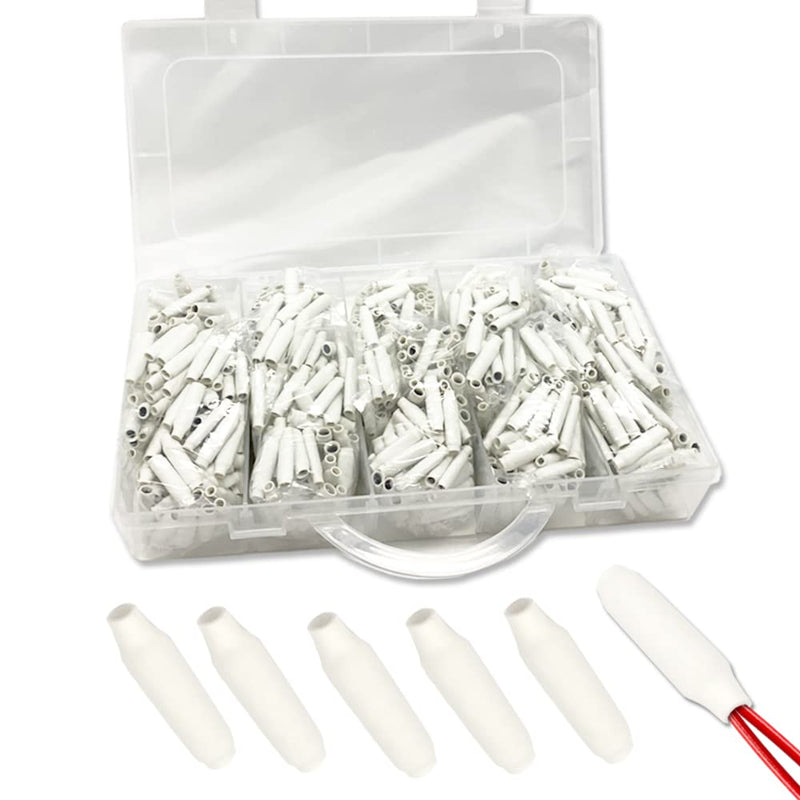 White Dry B Connector Wire Telephone Alarm Wire Crimp Beanies Splices for Low Voltage (1000Pcs) White