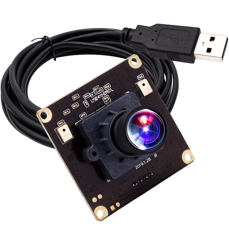 ELP 4K USB Camera Module with Microphone for Computer - 8MP Industrial Lightburn Camera IMX317 - 100 No Distortion Lens 100degree No Distortion Lens
