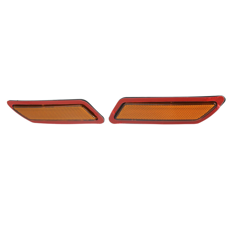 Bumper Reflector Side Marker 63147274521 63147274522 Front Reflector for BMW 328i 2012-2015 Plastic (Set of 2)