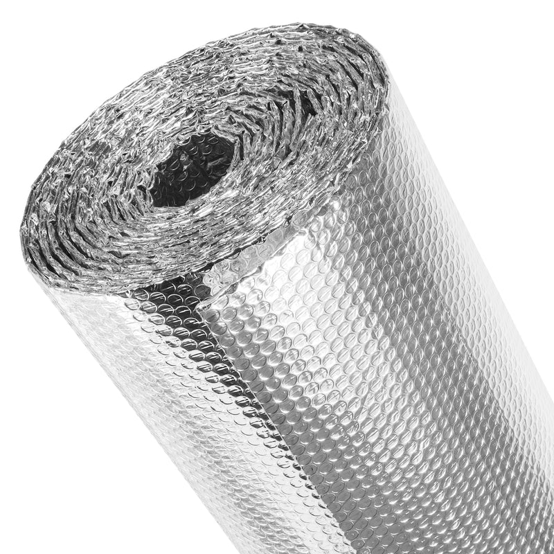 fowong Reflective Bubble Insulation Sheet, Double Side Window Insulation for Summer Heat, 48" x 10 Ft Aluminum Foil Bubble Shield, Sun Reflector for Window, RV, Garage Door, Roof 48" x 10 Ft X 3mm