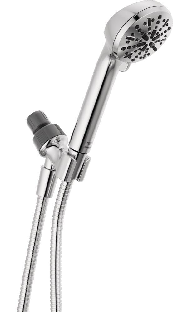 Delta Faucet 4-Spray Handheld Shower Head, Chrome Shower Head with Hose, Showerheads & Handheld Showers, Handheld Shower Heads, Detachable Shower Head, Hand Shower 1.75 GPM, Chrome 75413