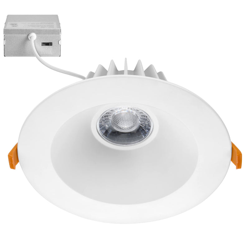 Maxxima 6 in. Ultra-Thin Recessed Anti-Glare LED Downlight, Canless IC Rated, 1300 Lumens, 5 Color Temperature Selectable 2700K/3000K/3500K/4000K/5000K, Dimmable, 90 CRI, 5 CCT Slim, J-Box Included White