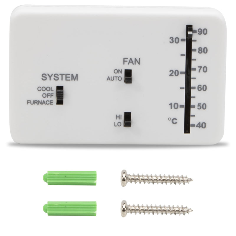 RV Analog Thermostat 3106995.032 Replacement for Dometic (Cool Only/Furnace) Camper White