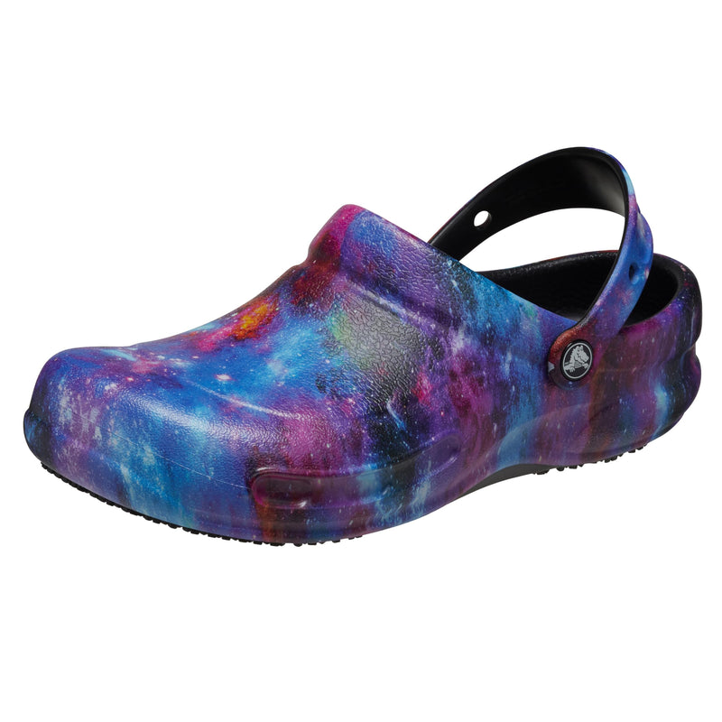Crocs Unisex-Adult Bistro Graphic Clogs, Slip Resistant Work Shoes 9 Women/7 Men Black/Black