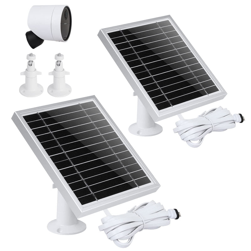 UYODM Bundle - Solar Panel and Wall Mount Compatible with SimpliSafe Wireless Outdoor Security Camera,Power Your SimpliSafe Outdoor Camera continuously - Silver - 2PACK