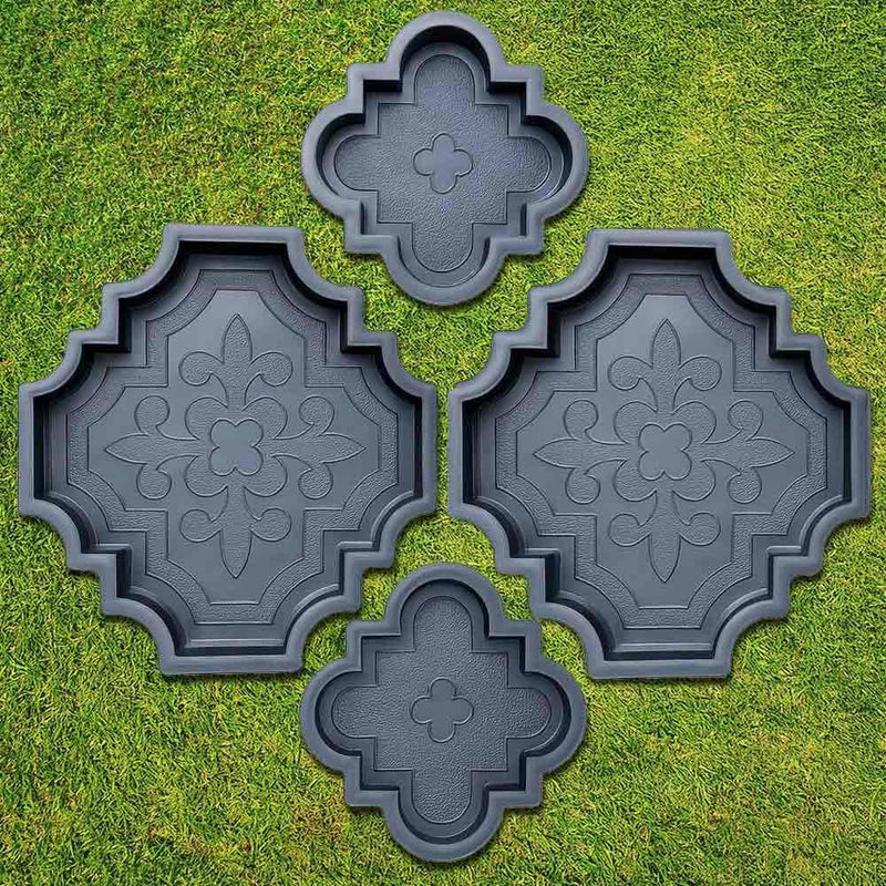 4 pcs Beautiful Plastic Form Big Pathmaker Concrete Molds Cement Molds for Concrete Mold - Plastic Brick Mold 4 pcs