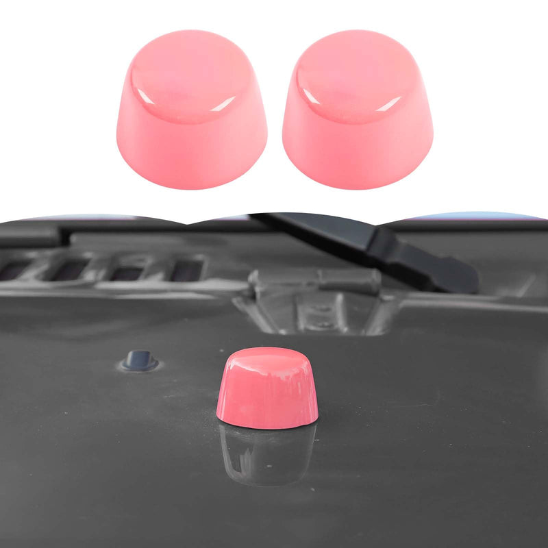 Engine Hood Rubber Head Cover Trim Decoration Accessories for Jeep Wrangler JK JKU 2007-2018,Pink Pink