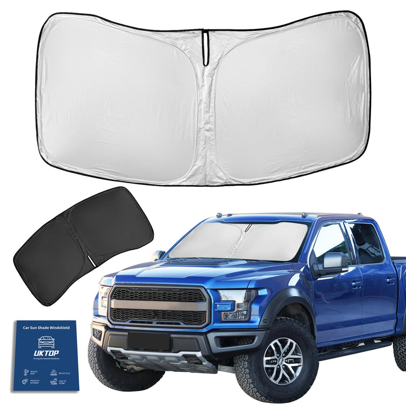 for Ford F150 F-150 F250 F350 F450 2015-2020 Sunshade Sun Shade Windshield Cover - 4 Layers Front Window Shade 240T Retractable Custom Sun Visor Blocks UV Rays Truck Accessories For Ford F150/250/350/450