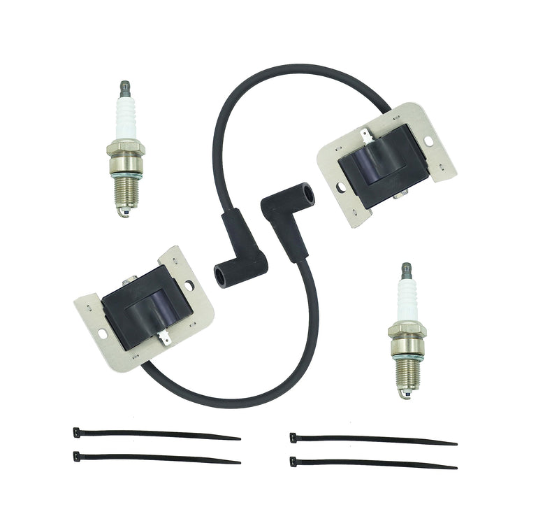 2 PACK 24 584 01-S kh-24 584 201-S Ignition Coils Module for Kohler CH20 CV18 CH18 CV20 CV23 CH22 Command Pro Twin Cylinder Engine with Spark Plug Replace kh-24-584-201-S 24 584 45-S