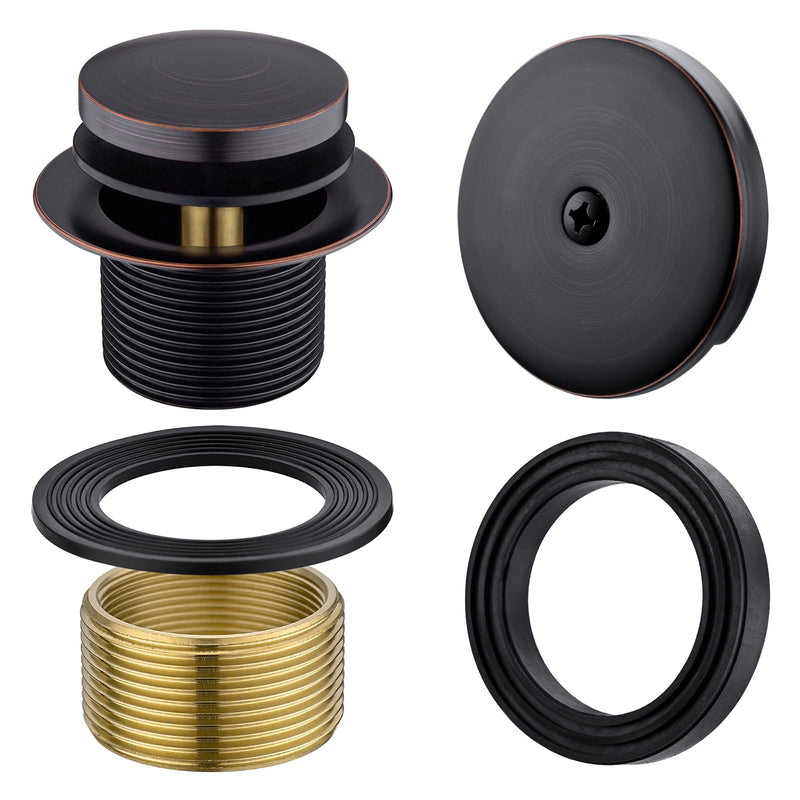 Brass Tip-Toe Tub Drain Kit, Oil Rubbed Bronze Tub Drain and Overflow Kit with Single Hole 1-hole