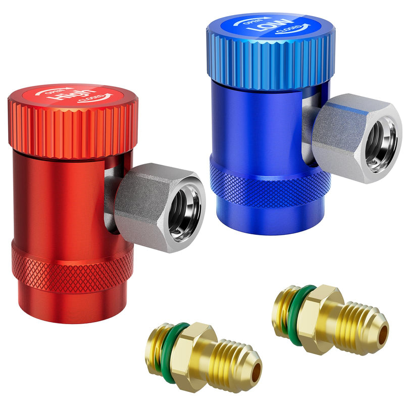 R1234yf Adapter,Adjustable R1234yf Quick Couplers Adapter,Air Conditioning Line Repair Tools High/Low Side Connectors R1234yf Quick Coupler Kit,r-1234yf Adapter Set of 2