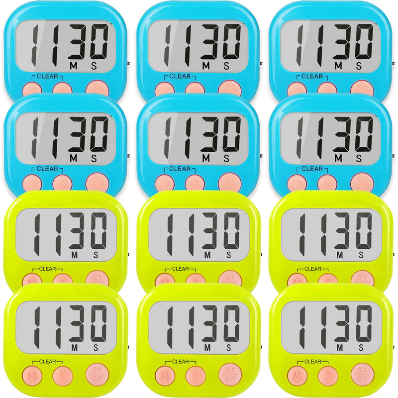 Classroom Timers for Teachers Kids Large Magnetic Digital Timer Teacher Supplies 12 Pack-Blue Green Blue Green 6