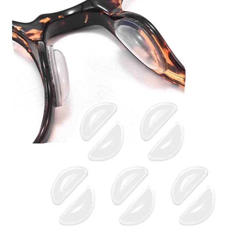 Eyeglass Nose Pads, 3.5mm Thickness Adhesive Anti Slip Glasses Nose Grips with Air Bag for Sunglasses Eyeglasses Reading Glasses (5 Pairs, Clear) 5 Pairs Clear