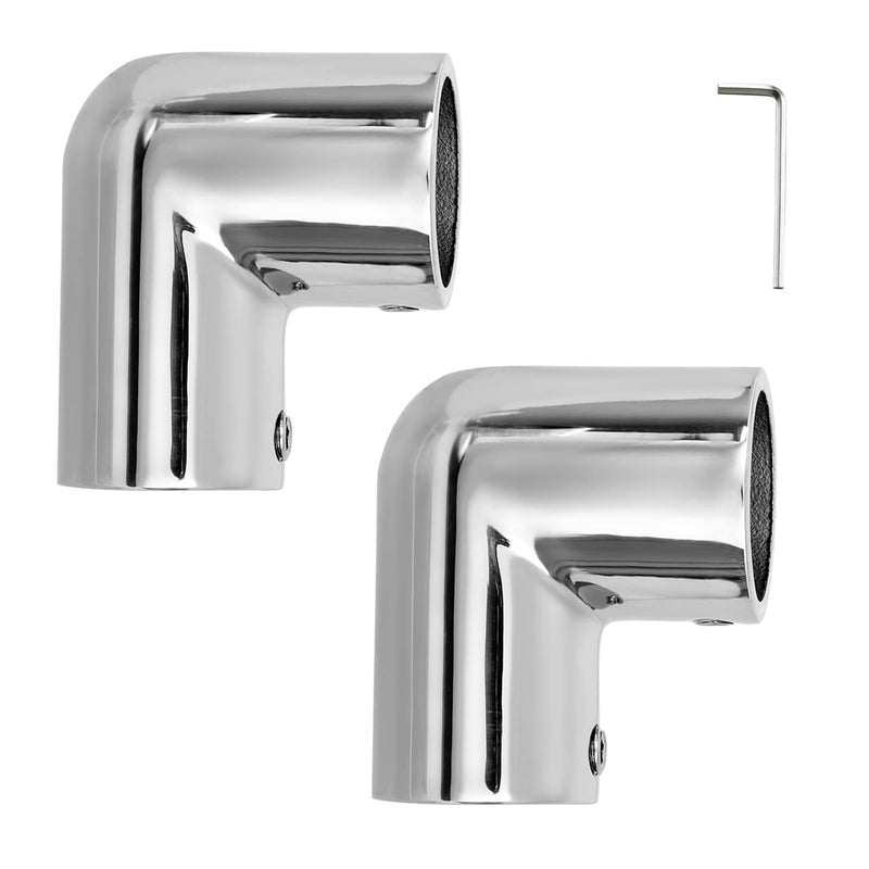 Heavy Duty Boat Handrail Fitting, 2-Way 90 Degree Elbow Hardware, 316 Stainless Steel, Pipe Connector for 1 inch (25.4mm) Pipe Tubing (2 PCS)