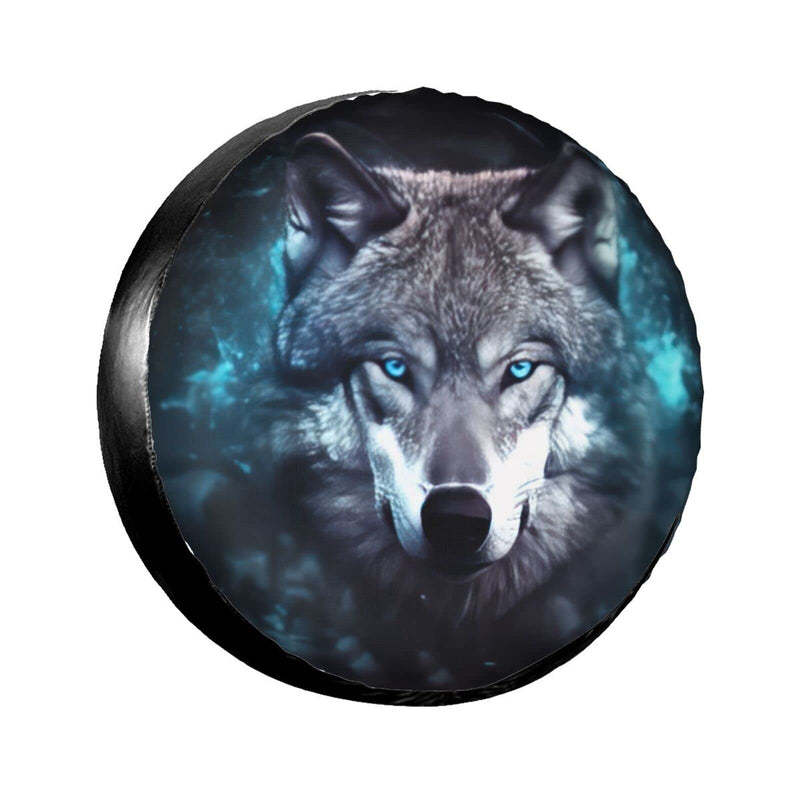 Rv Spare Tire Covers for Rv Trailers Wheel Protectors Tyre Covers Weatherproof and Dustproof Wheel Covers Universal Fit for Trailer Rv SUV Truck Travel Trailers Camper 15" - Wolf 15 inch (Tire Diameter 70-75cm/27.5-29.5in)