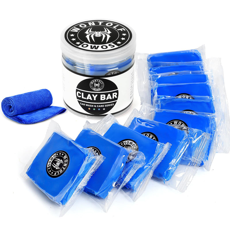  [AUSTRALIA] - 10 Pack Clay Bars Auto Detailing Premium Grade Magic Clay Bar Kit Car Detailing Kit with Washing and Adsorption Capacity for Car Detailing Car Wash Clean 10x50g Blue-50g