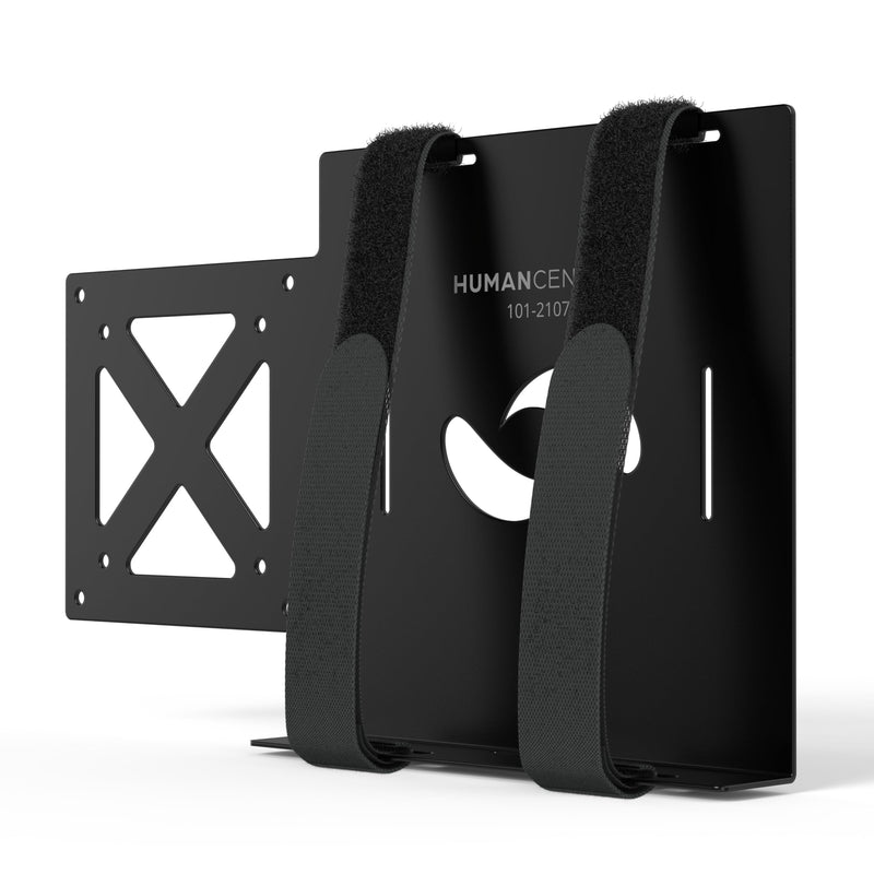 HumanCentric Universal Small Device VESA Mount for VESA Arms, Adjustable Strap Mount for Small Computers and Other Electronic Devices, Mounts On The Back of a Computer Monitor Using VESA Arm