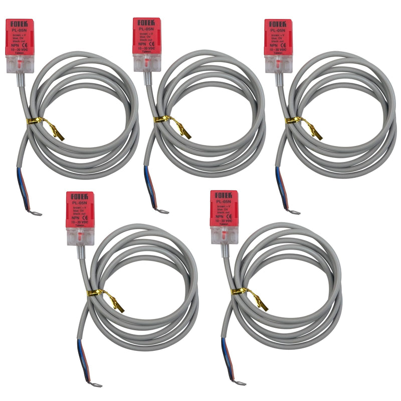 5pcs 5mm PL-05N DC 10-30V NPN NO Square Inductive Proximity Sensor Switch 3-Wire