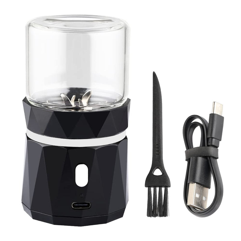 Mini Small Herb Grinder Electric, Spice Crusher With 2inx3.5inches 1.7oz/50ml Glass Jar, Portable Rechargeable Automatic