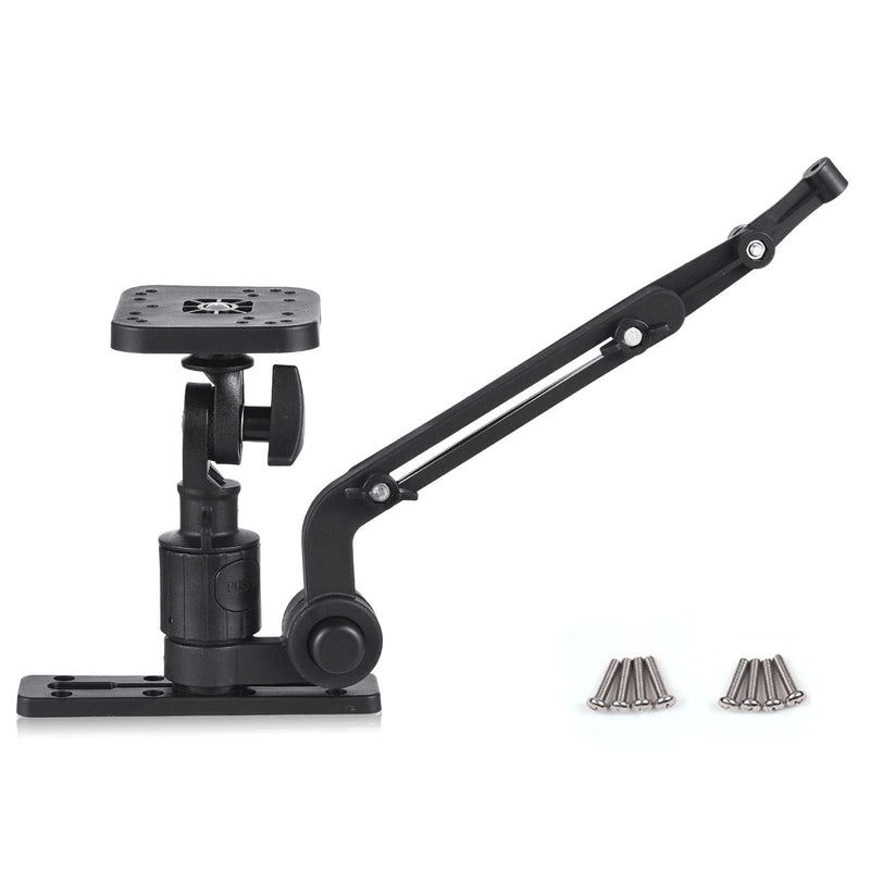 Lixada Universal Kayak Fish Finder Mount, Boat Transducer Mounting Arm with Telescoping 360° Swivel, Portable Fish Finder Mount Base Adapter for Marine Electronics
