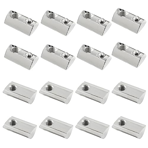 30 Pcs 4040 Series M6 Half Round Roll-in Spring T Nut, 8mm Slot