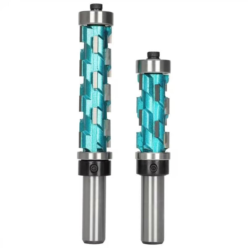 2PCS Flush Trim Router Bit 1/2 Shank for Woodworking Leveling Trimming, Double Bearing Spiral Trimmer 1.75" &2.56 " Cutting Length, Spiral Flush Trim Router Bit 1/2 Shank for Wood/MDF/Plywood