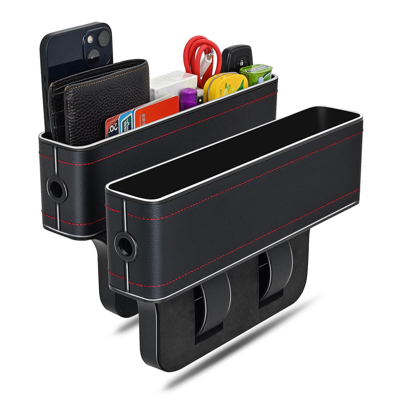 Car Side Seat Gap Filler, 2 Pack Multifunctional Car Seat Organizer, Auto Seat Organizer Car Seat Gap Filler Organizer Storage Box Back Seat Console, Side Seat Organizer Front Seat Hold Phones, Coins New Version