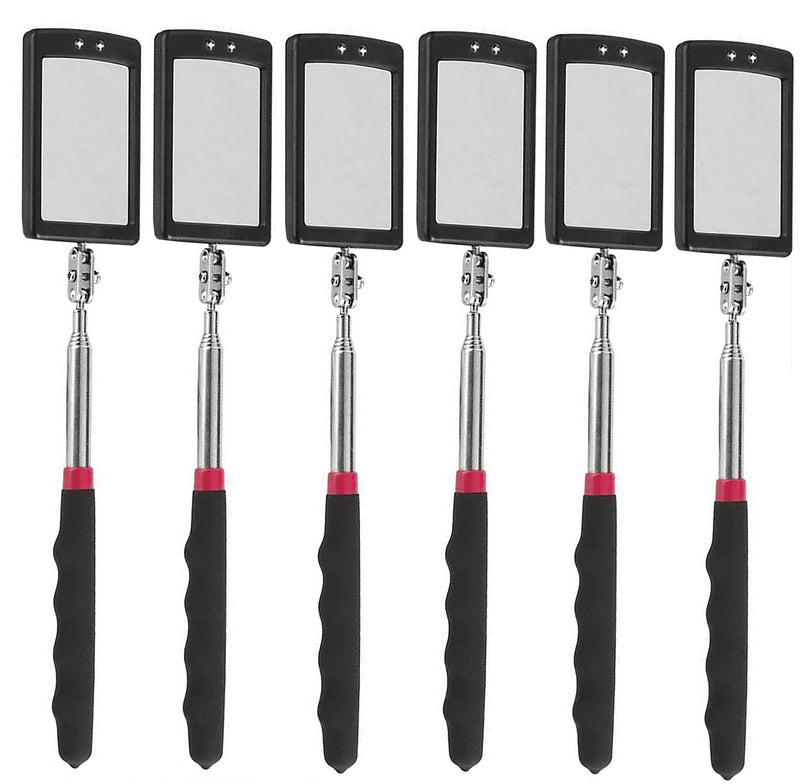 Inspection mirror telescoping with light Mirror practical addition to car repair, and anyone's toolbox Inspection Tool for Checking Vehicle, and Other Small Parts Extended (Inspection mirror-6PCS) Inspection mirror-6PCS