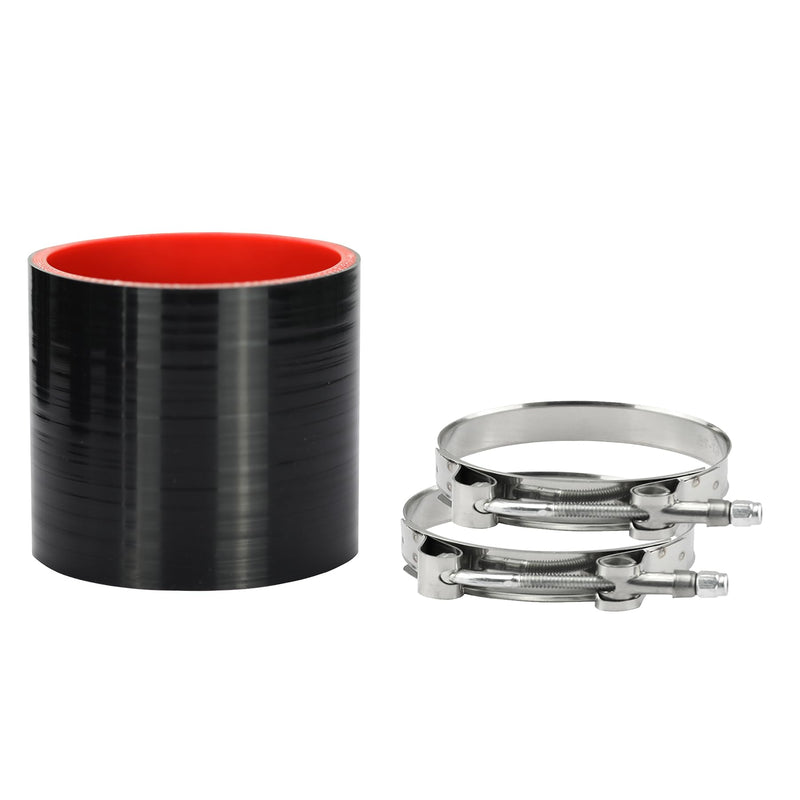 Ucreative Straight ID: 3.0" (76mm) Silicone Hose Coupler High Temperature 4-ply with T-Bolt Clamp 3.0" (76mm)