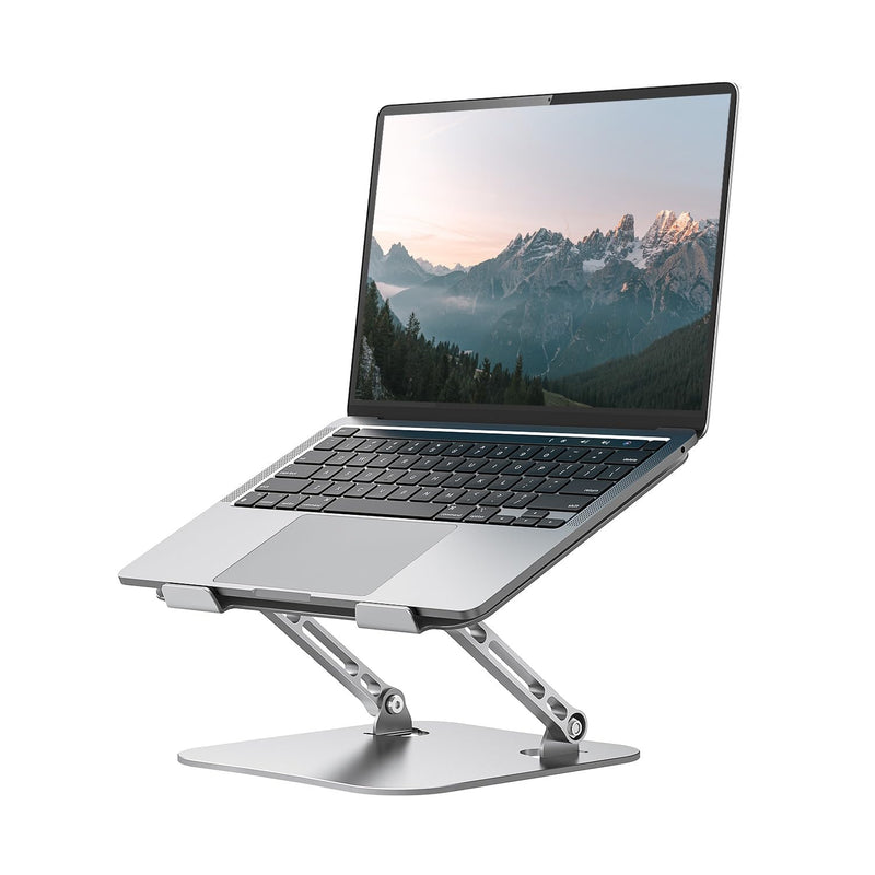 Laptop Stand Adjustable Computer Stand Sturdy Aluminum Laptop Stand for Desk Foldable Laptop Holder Portable Riser for 11–16-inch Laptop Notebook Tablet and More, Silver