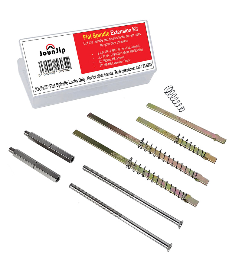 JOUNJIP Flat Spindle Thick Door Extension Kit - ONLY for JOUNJIP Brand [Flat Spindle] Mechanical Door Locks and Deadbolt Locks - Cutting Needed (Tool Not Included)