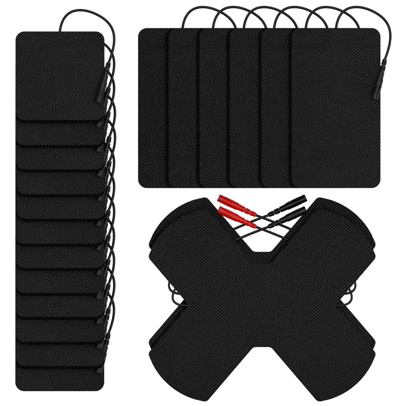  [AUSTRALIA] - DOMAS TENS Unit Electrode Pads for Knee Shoulder Pain Relief- Compatible with TENS 7000 and Other 2mm Pin Units - Reusable & Latex-Free