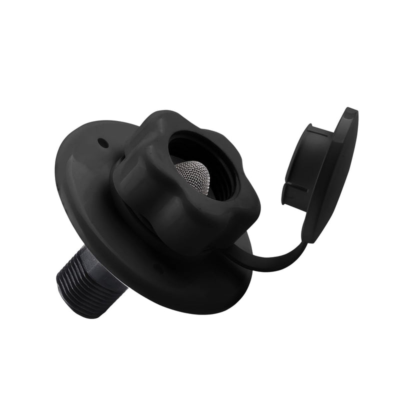 AICEL RV City Water Inlet, RV Water Inlet Connection with Check Valve, RV City Water Flange Inlet Replacement, Flusher Water Inlet Connector Car Accessories Parts for Camper Trailer RV (Black) Black