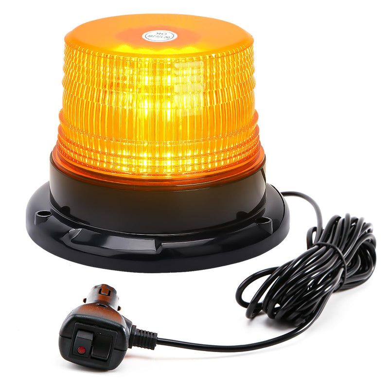 Amber Beacon Strobe Lights w/Magnetic Base, 12-24V Warning Safety Flashing Emergency Mini Light Bar for Trucks Vehicles Car Amber