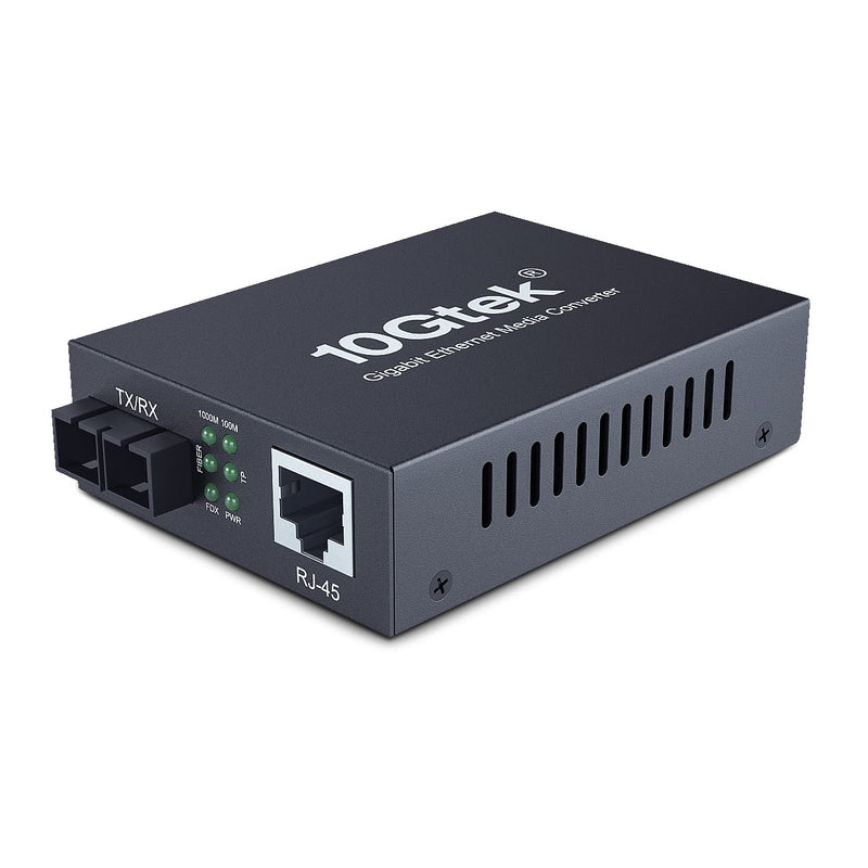 Gigabit SC to RJ45 Fiber Media Converter, Multimode Fiber to Ethernet Converter, 10/100/1000Mbps RJ45 Port to 1000Mbps Multi-Mode Fiber Dual SC Port, MMF, 1310nm, up to 1.5km, Auto-Negotiation X1 MMF,SC,1.5km