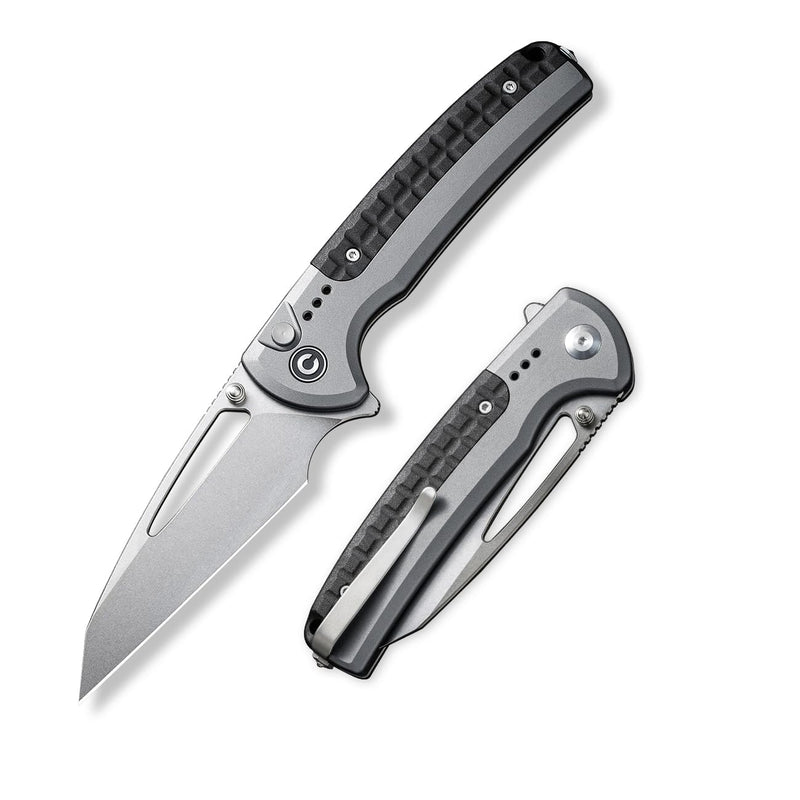 CIVIVI Sentinel Strike Pocket Knife with Glass Breaker, Utility Folding Knife for Outdoor EDC, 3.7" Reverse Tanto Blade, Aircraft Grade Aluminum Handle with FRN Integral Spacer C22025B-2 Gray