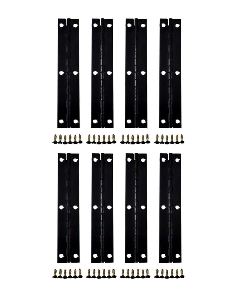 QCAA Solid Brass 180 Degree Narrow Butt Hinge, 4" x3/4" with Stainless Steel Screws, Matte Black, 8 Pack, Made in Taiwan 8 Pack (4")