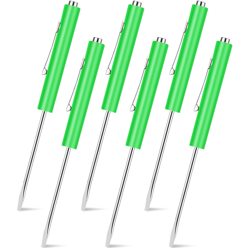 6 Pieces Pocket Screwdriver Mini Tops And magnetic pocket screwdriver with A Single Blade Head for Mechanical, Electrician (Green) 6 Green